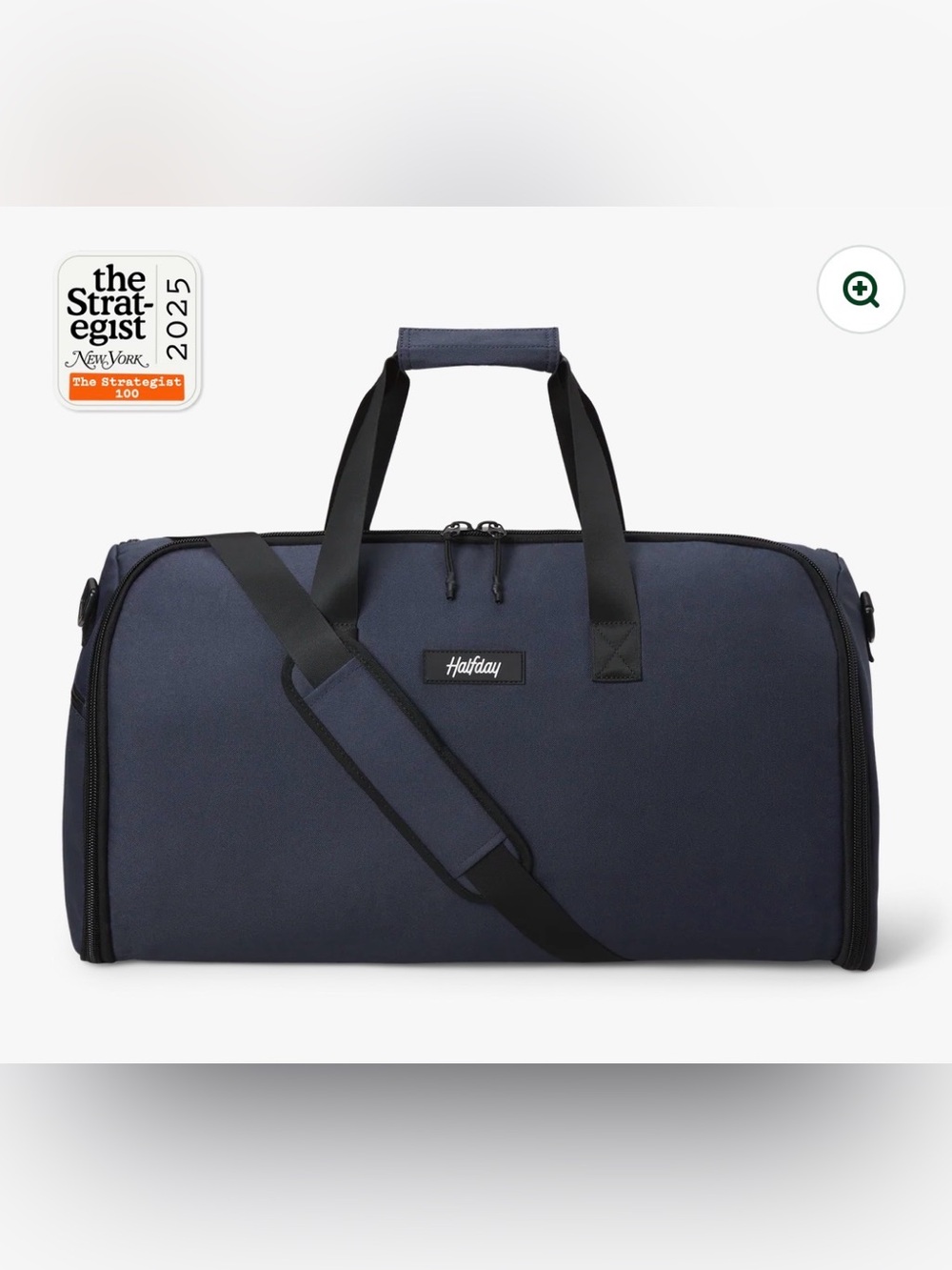 Half day navy garment duffel bag